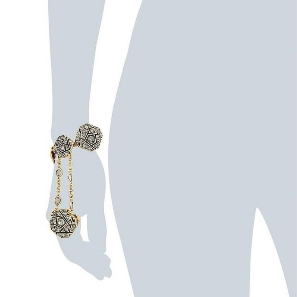 Oscar de la Renta Rose Pave Bracelet With Ring - Picture 9 of 11